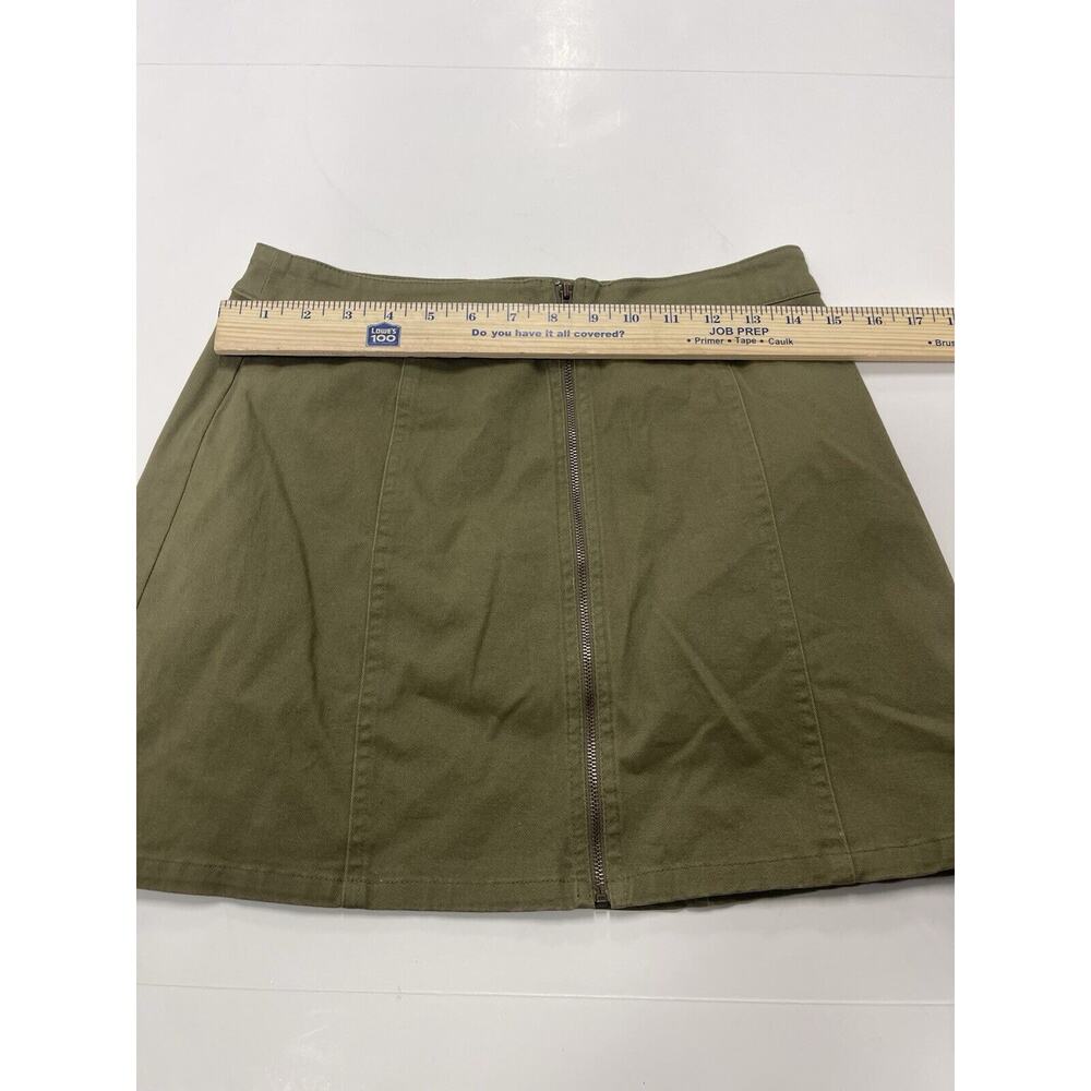 Forever21 Green/brown Zip Mini Skirt Juniors Sz Medium - Picture 3 of 5